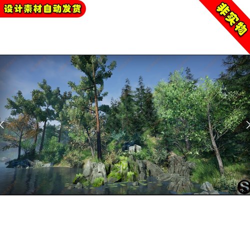 UE4大自然树林沼泽湿地森林小湖环境UE5场景 Nature Package