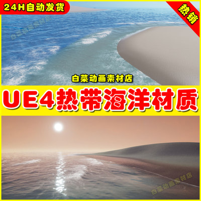 UE4 UE5 Tropical Ocean Tool海洋海边海滩海水场景材质蓝图工具