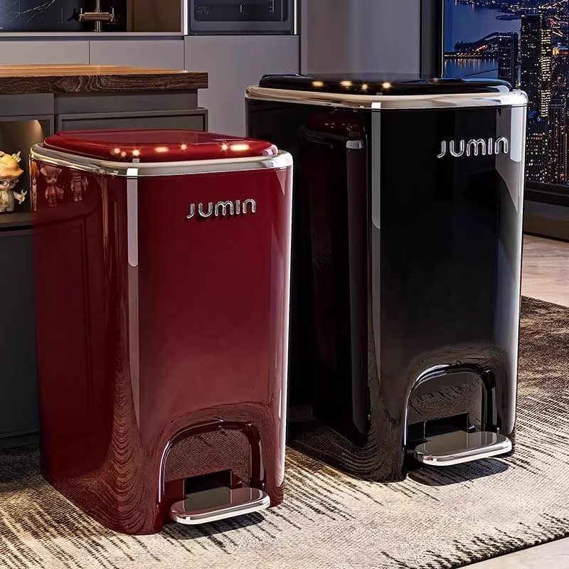 垃圾桶家用客厅现代轻奢高档高颜值2025新款带盖脚踏式卧室卫生间