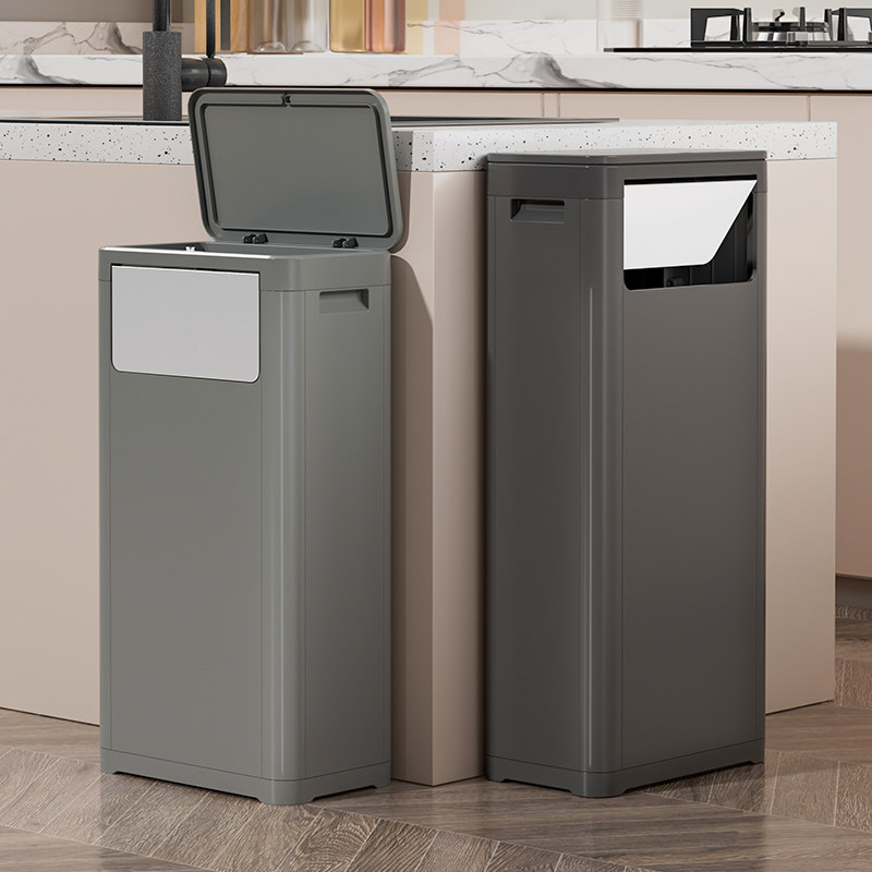 日本垃圾桶家用厨房带盖子大容量按压式酒店大堂办公室楼道电梯商