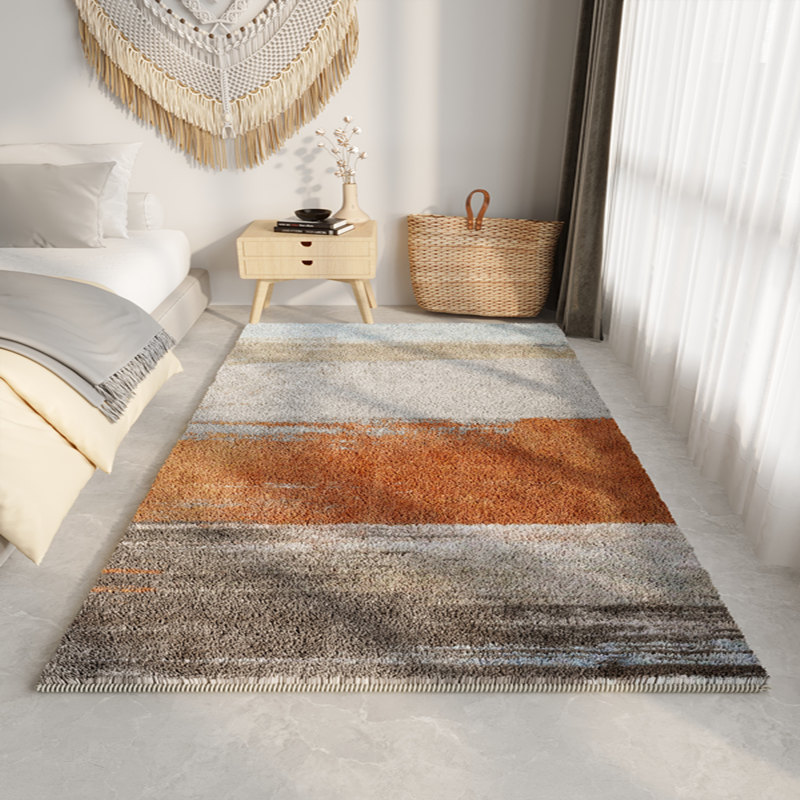 主卧加厚卧室床边地毯蓝色轻奢高级客厅床前床尾床头床边毯地垫