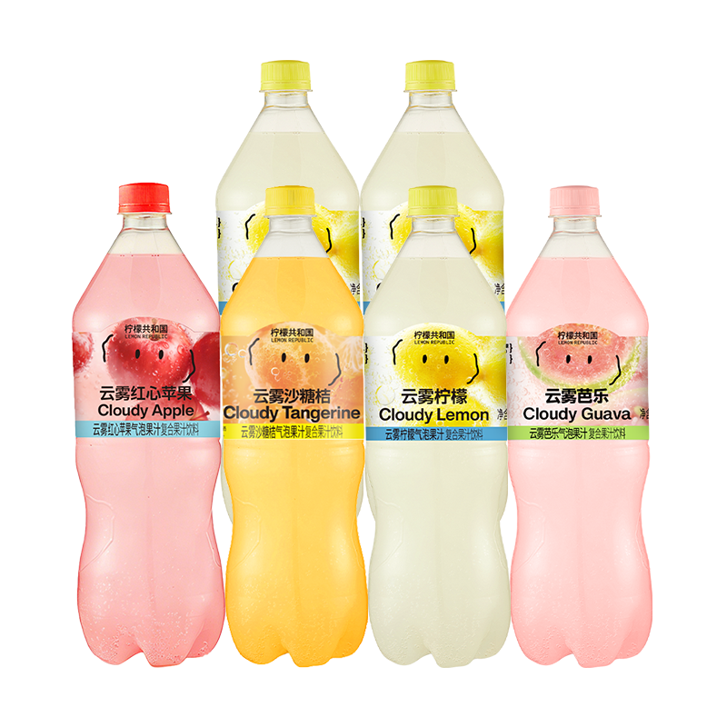 【备】柠檬共和国沙糖桔云雾柠檬芭乐气泡水果汁饮料1.25L/大瓶