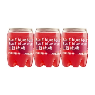 【U先】柠檬共和国山野杨梅汽水迷你气泡水果汁解腻饮料200ml*3罐