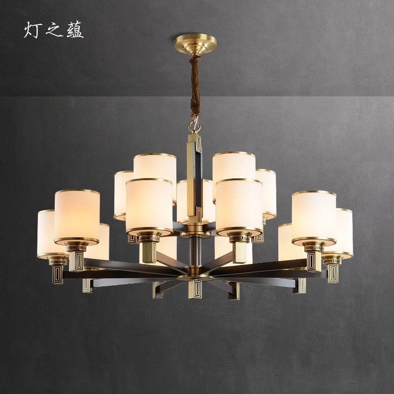 新中式吊灯客厅灯全铜灯具中