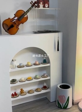 客厅装饰柜防真壁炉柜民宿简约白色装饰柜置物架陈列柜洞穴玄关柜