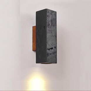 日式创意黄洞石黑洞石壁灯北欧卧室床头壁灯简约现代过道玄关壁灯