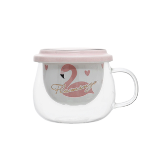 水杯女玻璃杯耐热茶杯茶水茶叶分离单层泡茶办公室过滤网情侣带把