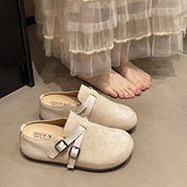 春季 双扣带防滑外0127z 包头拖一脚蹬懒人穆勒鞋 勃肯鞋 女2026新款