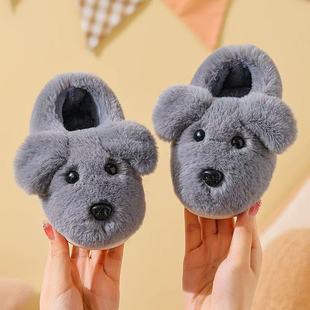 儿童棉拖鞋小狗包跟秋冬季男女童室内家2025新款毛拖鞋卡通可爱