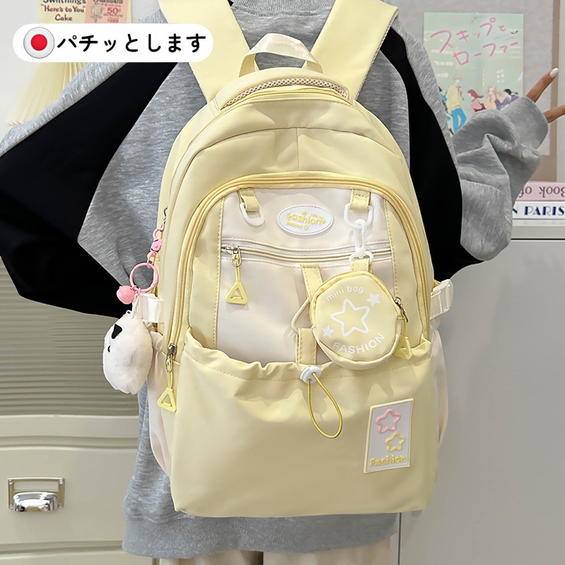 日系初中生书包女三到六年级小学生防水轻便减负外出旅游双肩背包