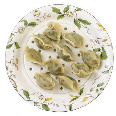 金岚玉10英寸骨瓷沥水饺子盘