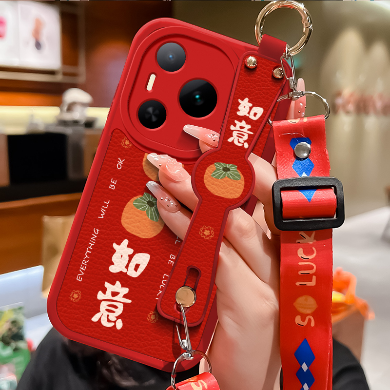 顺心如意适用华为荣耀power手机壳腕带小羊皮荣耀POWER保护套送挂绳HONOR轻奢时尚男女款DVD镜头全包防摔