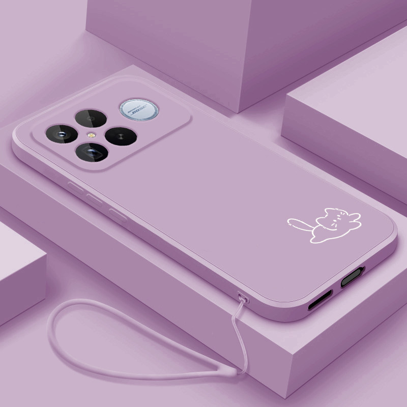 适用红米k90手机壳简约小猫小鱼k90promax冠军版液态全包保护套Redmik9o网红超火女款K九十新款硅胶防摔软壳