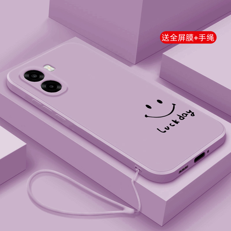 适用OPPOA6S手机壳简约笑脸A6C液态全包保护套A6i+网红超火创意女款oppo A6V新款硅胶防摔软壳