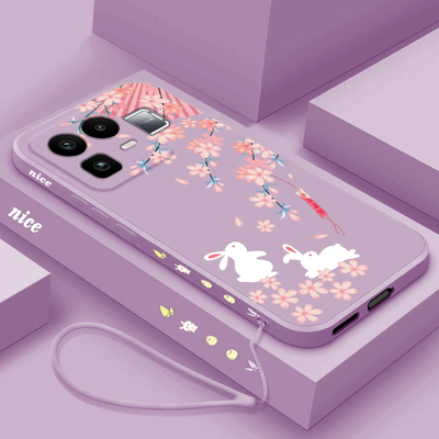 适用realmeneo8手机壳新款卡通兔子真我NEO8液态全包保护套RMX8899潮牌个性创意OPPO女款硅胶防摔软壳