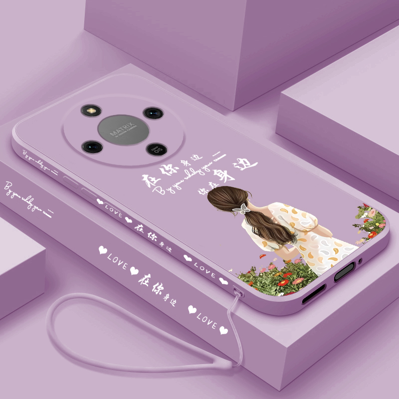 在你身边适用荣耀x70手机壳网红新款个性创意华为x70i保护套ABR-AN00液态时尚潮流女款HONORX7O镜头全包防摔