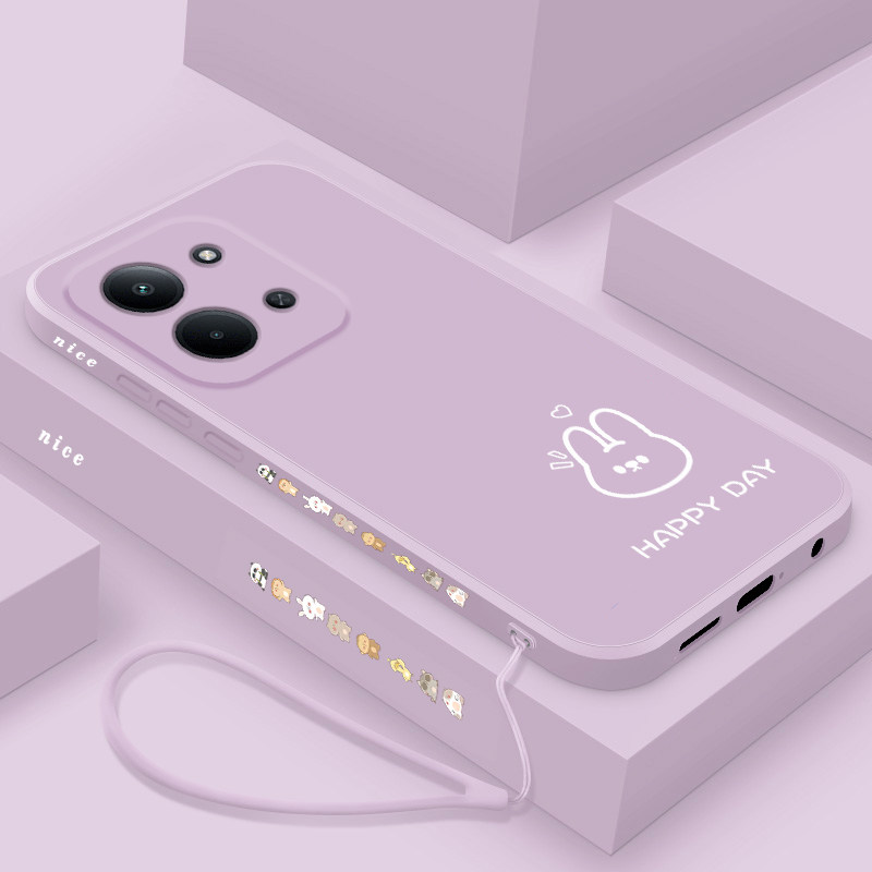 适用红米15R 5G版手机壳简约线条小熊小兔Redmi15r保护套网红情侣款小米十五R全包防摔红米15r个性创意男女款