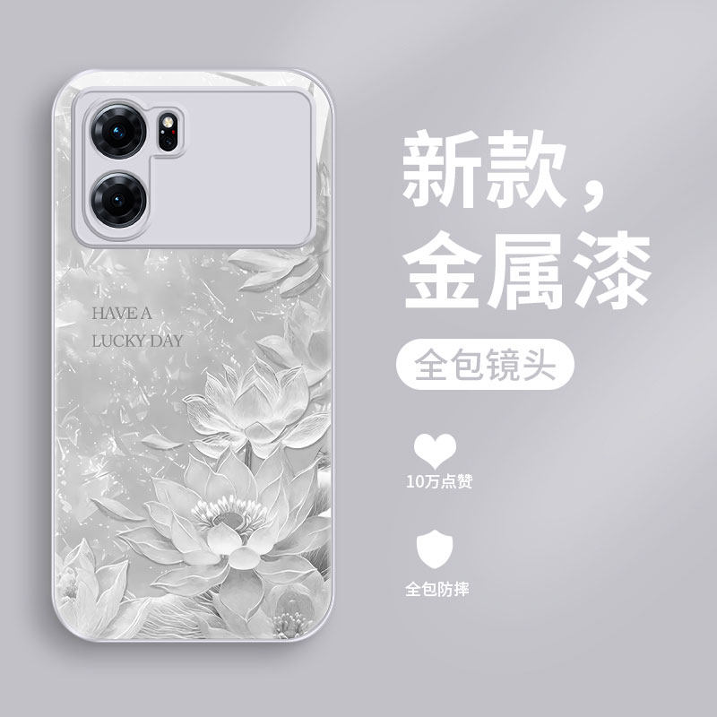 适用oppok10手机壳新款0pp0k10x液态玻璃保护套k10活力版网红爆款莲花K9s全包高级女款K9Pro超薄防摔散热