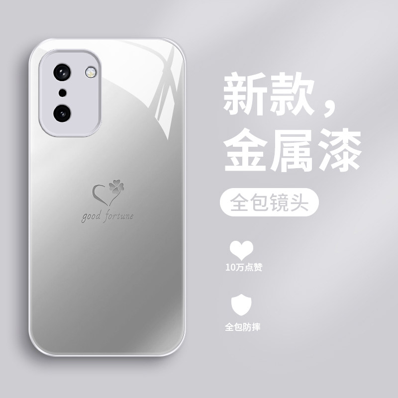 适用一加ace6t手机壳新款液态玻璃1+ACE6T保护套爱心四叶草oneplusace6t个性创意PLR110网红女款潮牌简约