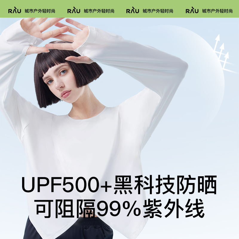 RAU防晒服女罩衫防晒衣冰丝防晒衫轻薄大码宽松白色外套防紫外线