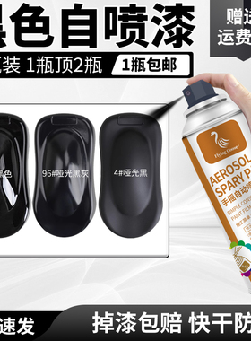 黑色自动喷漆手摇漆亮光哑光磨砂亚光黑漆耐高温汽车金属防锈油漆