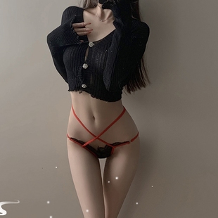 心动俘获 头 性感交叉镂空蕾丝花边内裤 女甜美低腰薄夏日系三角裤