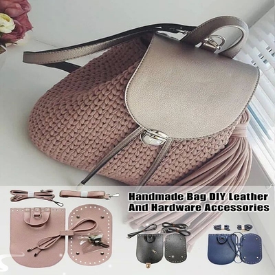 1 Set Handmade Handbag Shoulder Strap Woven Bag Set Leather
