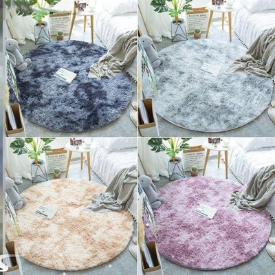 Nordic round carpet silk hair living room rug bedroom bedsi0