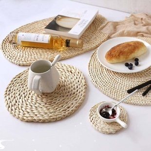 raw Woven Tea 1PCS Table Handmade Mat Resist Home