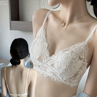 啄木鸟内衣女防下垂性感美背文胸蕾丝2025薄款 透气舒适无钢圈胸罩