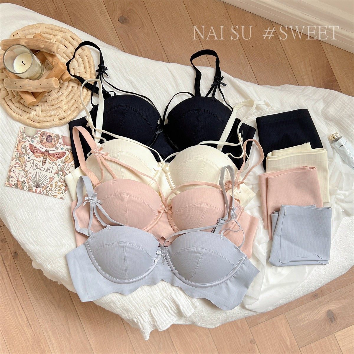 纯欲少女内衣小胸聚拢显大有钢圈罩杯无痕美背防下垂性感文胸套装,女士内衣/男士内衣/家居服,文胸,淘宝优惠券,粉丝福利购,淘宝优惠卷