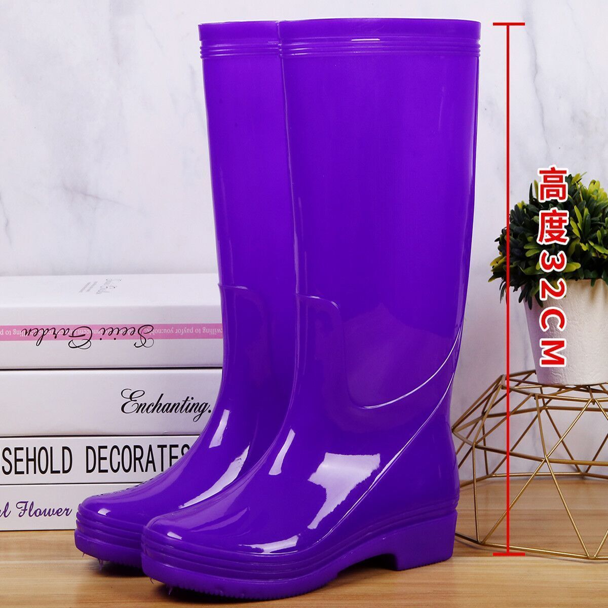 女士雨鞋高筒保暖暖雨鞋套加绒雨靴防滑女式水鞋中筒加棉胶鞋包邮