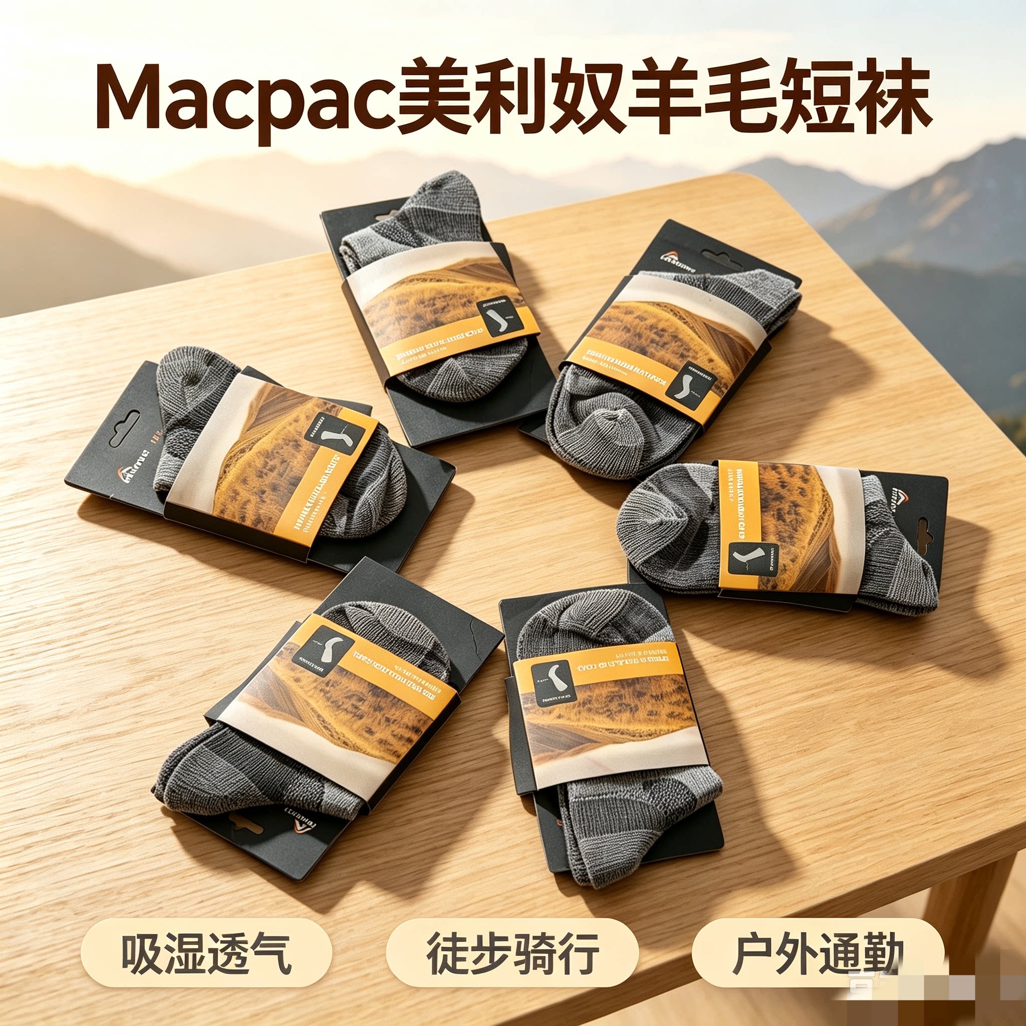 新西兰户外美利奴羊毛短袜男女徒步骑行薄款运动袜子