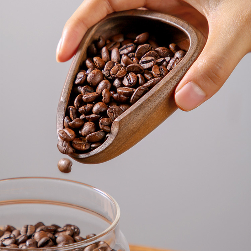 森夫咖啡称豆盘胡桃木手冲意式咖啡称量咖啡容器分装盘秤茶则