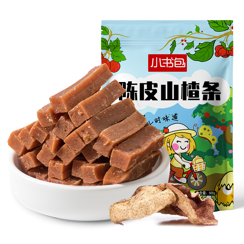 小书包陈皮山楂条500g袋装儿童山楂零食六物山东特产蜜饯干片糕 零食/坚果/特产 山楂类制品 原图主图