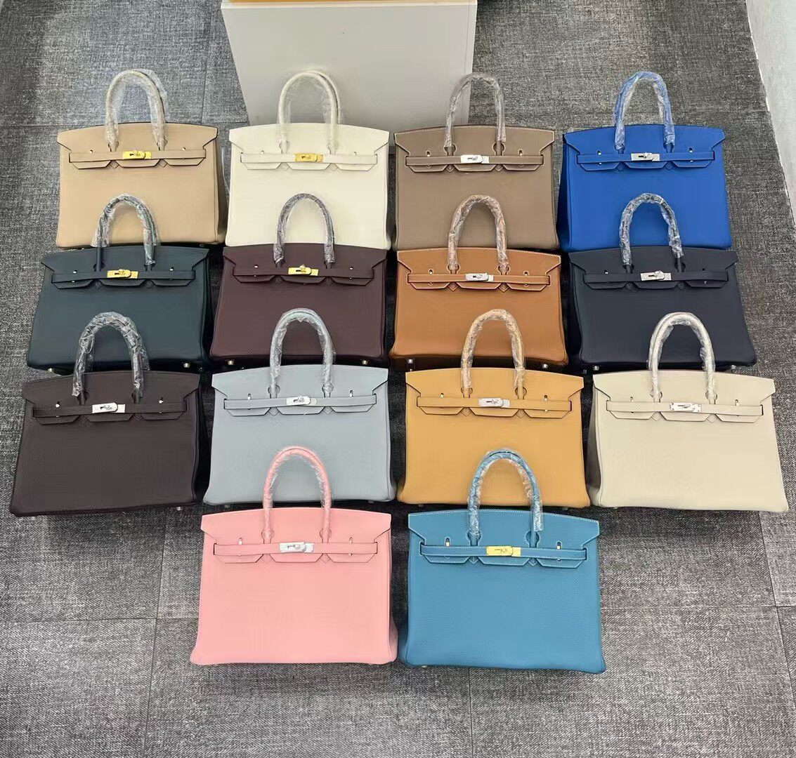 纯手工蜡线缝制进口togo小牛皮铂金包 birkin25/30/35cm手提女包