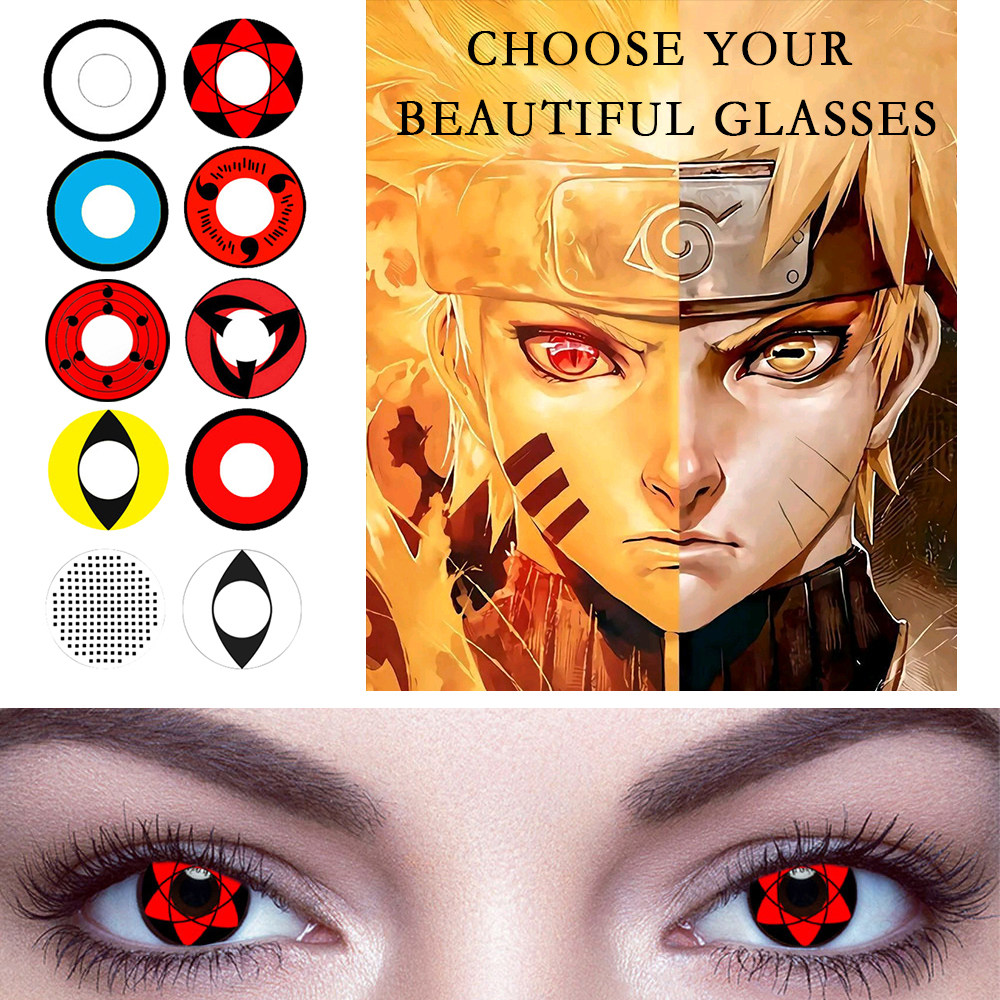 写轮眼cos美瞳火影忍者卡卡西佐助宇智波鼬斑cosplay隐形眼镜盒ly