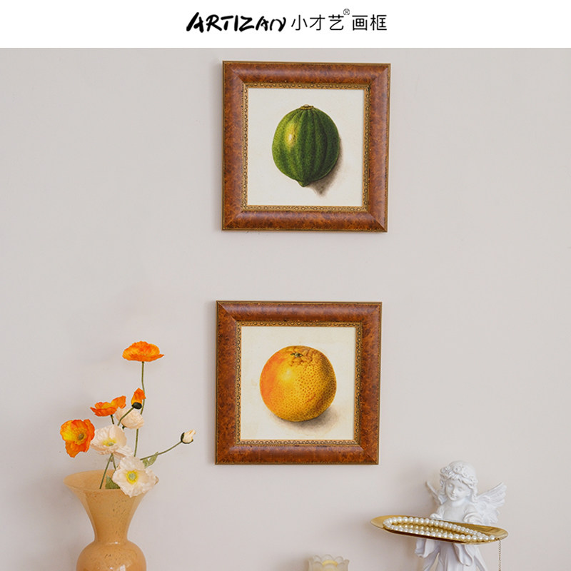 可定制尺寸|法式复古实木相框油画画框字画拼图挂墙装裱A4空外框图片