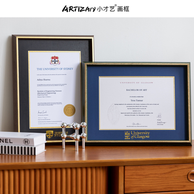 毕业相框英国澳洲留学悉尼大学装裱挂墙实木A4荣誉证书展示框定制