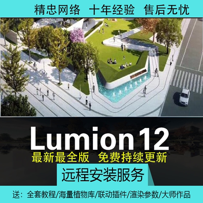 lumion远程安装Lumion2023/12/11/10/9/8/6中文版软件安装送素材