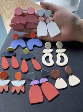 1Pair Vintage Geometric Irregular Long Dangle Drop Earrings