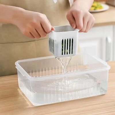 Refrigerator Storage Box 4/6 Grid Food Vegetable Fruit Stora