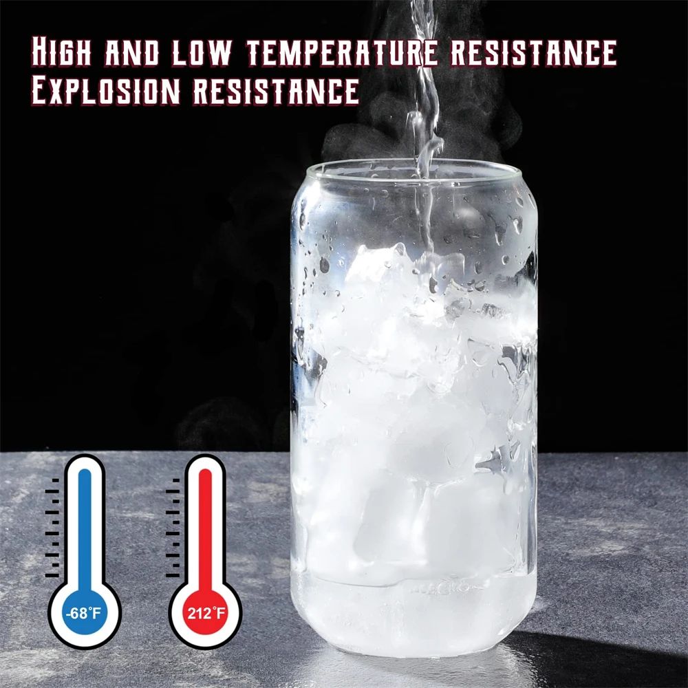 1/4/6pcs Set Glass Cup With Lid and Straw Juice Glass Beer C