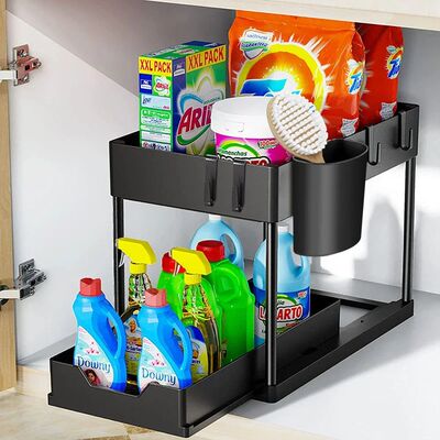2Packs Under Sink Organizer Sliding Cabinet Basket Organizer