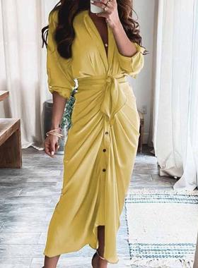 Irregular bind dress sexy printing fold 褶皱不规则绑带连衣裙