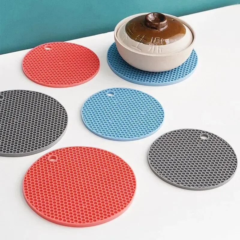 Round Heat Resistant Silicone Mat Drink Cup Coasters Insulat