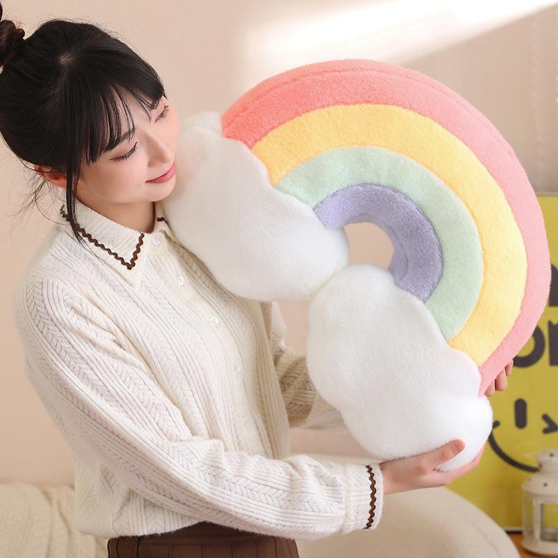 2024Ins star pillow rainbow cushion plush toy bedside pillow