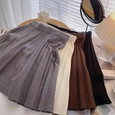 百褶裙女2025秋冬新款高腰半身裙针织短裙显瘦短款裙子飘逸微弹