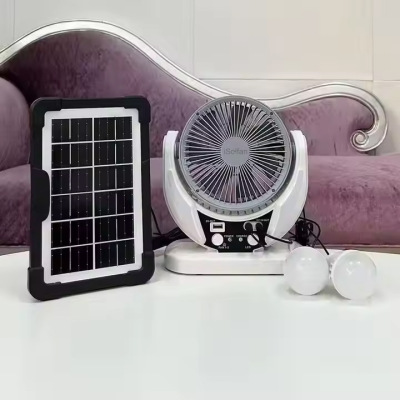 Portable Solar Fan 欧美热卖8寸太阳能风扇小型式桌面扇