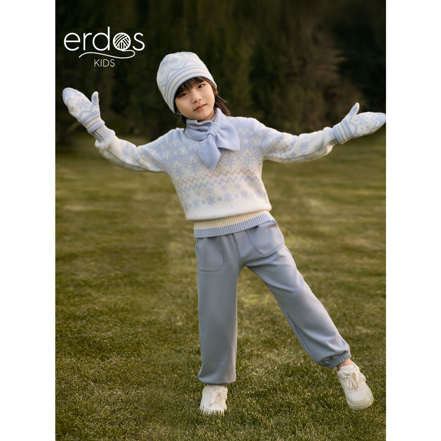 鄂尔多斯儿童帽子针织帽手套男童女童年秋冬纯绒保暖可爱